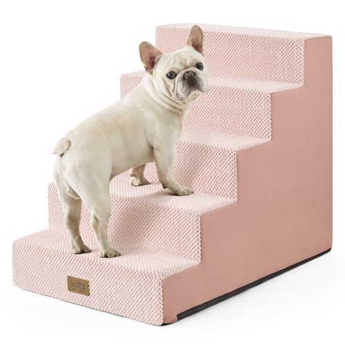 Dog Stairs for Small Dogs (Pink / 19.7x29.5x23.6 inch)