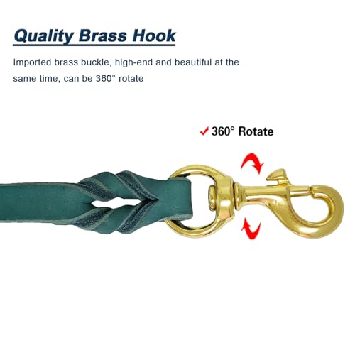 Leather Dog Leash 6ft x 3 (6 ft x 3/4 inch / Blue)