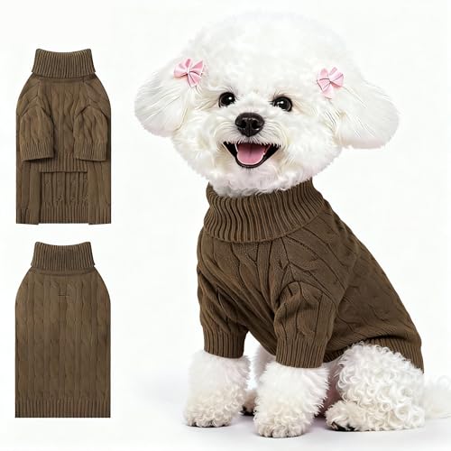 Small Dog Thermal Pullover Sweater (Brown(Order One Size Up) / Medium)