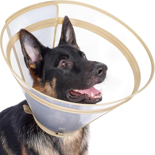 Dog Cone to Stop Licking (Khaki / M(Neck: 11.75"-13.75"))