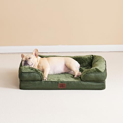Orthopedic Dog Beds for Large Dogs (Dark Green / 36.0"l X 27.0"w X 6.5"th)