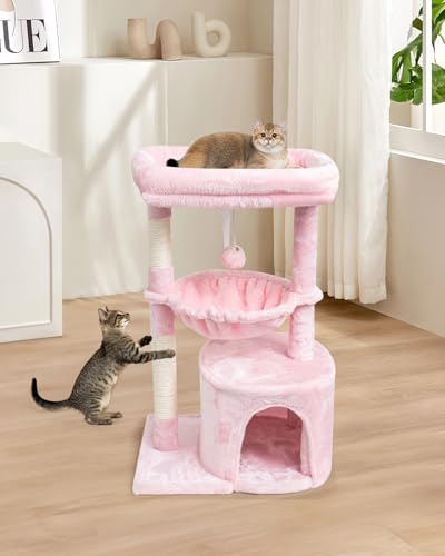 Pink Cat Tree for Indoor Cats (29.6" / Pink)