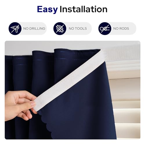 Adhesive Curtain (71"W x 84"L (Pack of 1) / Navy Blue)