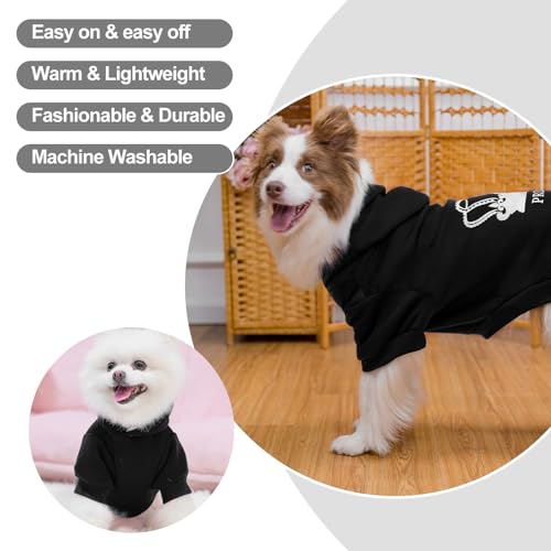 Prince Dog Hoodie for Boy (L (Back: 20",Chest: 28", Neck: 21") / Black(Prince))