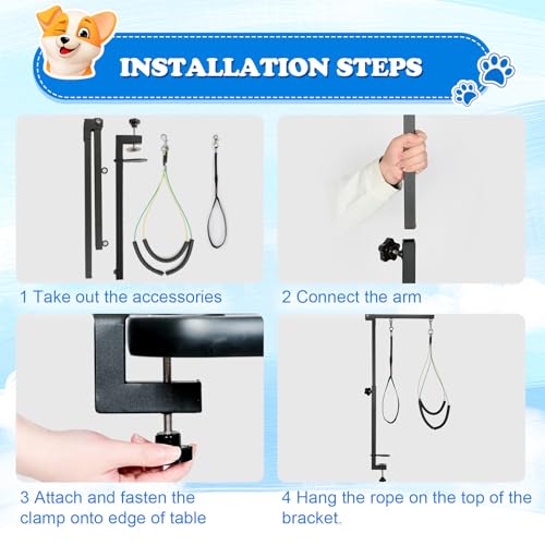 Dog Grooming Table Arm with Clamp 32in (Medium)