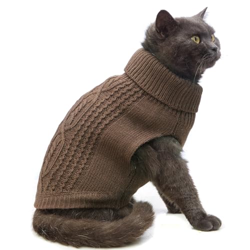 Cat Sweater Stretchy (Brown / Large)