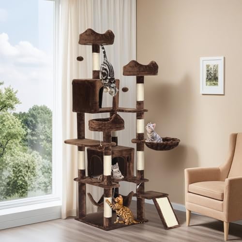 75 Inch Tall Cat Tree Indoor (Brown / 75 inch)