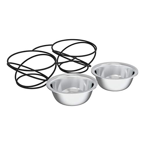 Set of 2 Stainless Steel Dog Bowls (3.5" Height)