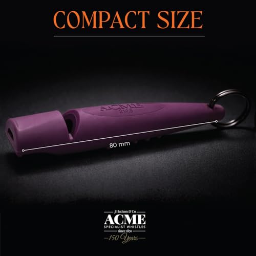 Alpha 210.5 Professional Dog Training Whistle with Lanyard. Enhanced Ergonomic Grip. BPA (Purple/Black)