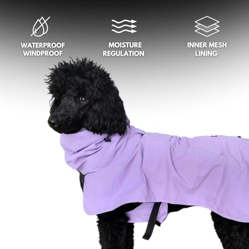 Dog Raincoat Waterproof Rain Jacket w (Purple / Large)