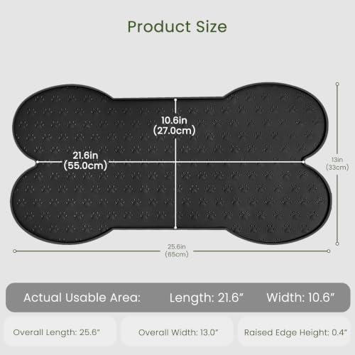 Dog Food Mat Anti (25.6" x 13"-2PCS / Black)