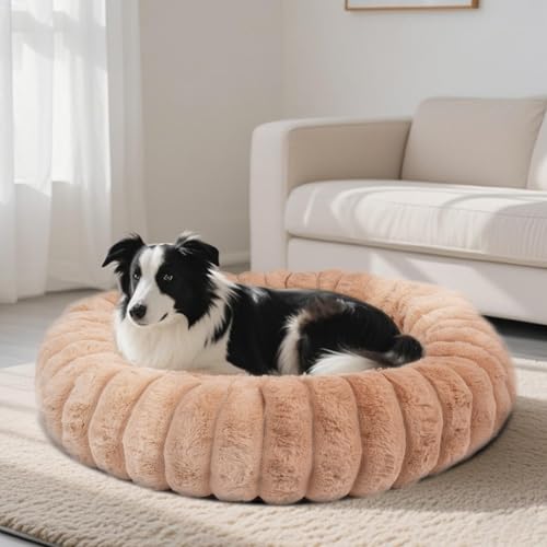 Donut Dog Beds Medium Large Size Dog Washable Pet Bed (Brown / L(31*31*8))