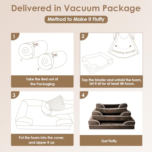 Orthopedic Extra Large Dog Bed (Brown / 44.0"l X 32.0"w X 6.5"th)