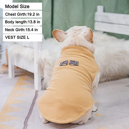 Dog Fleece Vest Sweater Winter Jacket for Small and Medium Dogs with D (Small / BEIGE)