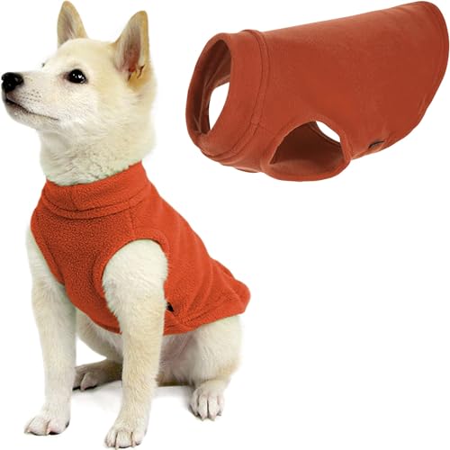Stretch Fleece Vest Dog Sweater (Small Length (9") / Pumpkin)