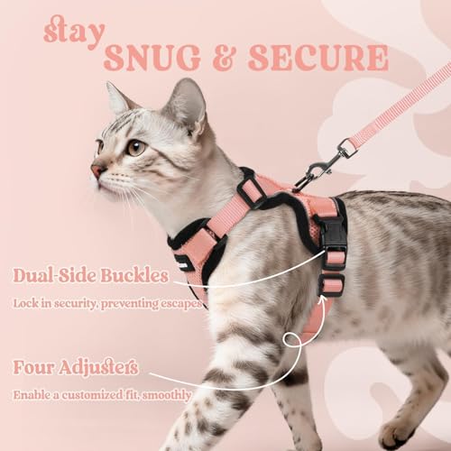 Cat Harness and Leash Set (M / Light Salmon Pink)