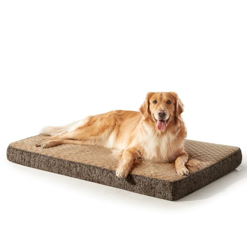 Orthopedic Dog Bed for Extra Large Dogs (XL Plus(44"x30") / Brown)