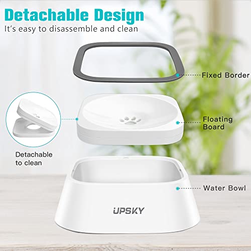 35oz No Spill Pet Water Bowl (white)