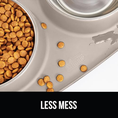 Dog Bowl Set with Feeding Mat (Beige / 4 Cup Bowls)