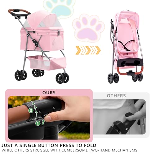 Pet Stroller for Small (pink)
