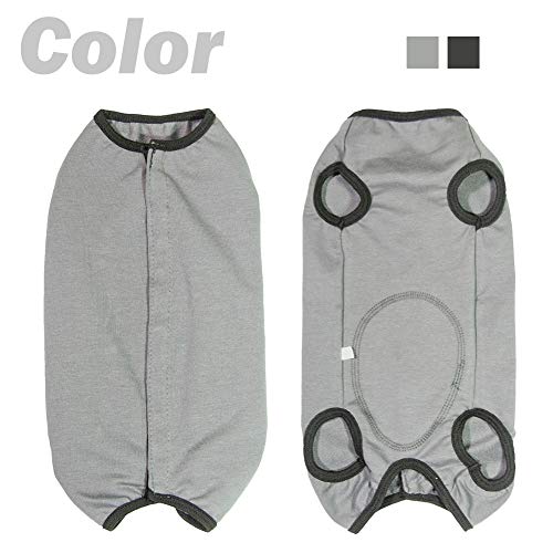 Dog’s Recovery Suit Post Surgery Shirt for Puppy (XX-Small / grey)