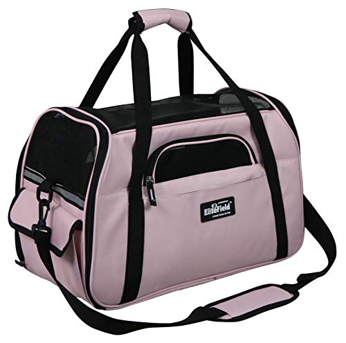 Soft Sided Pet Carrier for Cats & Small Dogs (17.0"L x 9.0"W x 12.0"H / Pink)