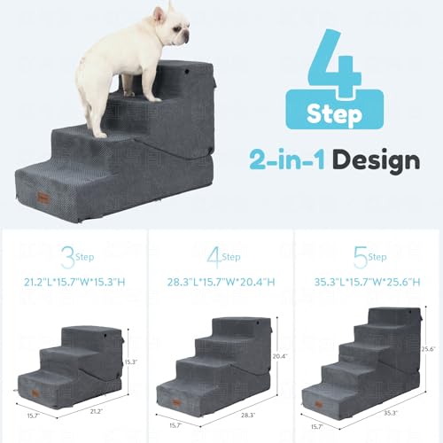 4 Step Dog Stair and Ramp for Small Dogs and Cats