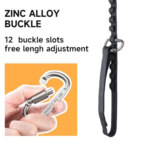 Tactical Military Bungee Nylon Dog Leash Adjustable (Black)
