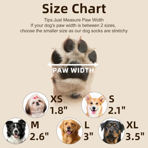 Dog Socks Shoes for Hot Pavement to Prevent Licking Paws (Beige / Small (Paw Width: 2.1"))
