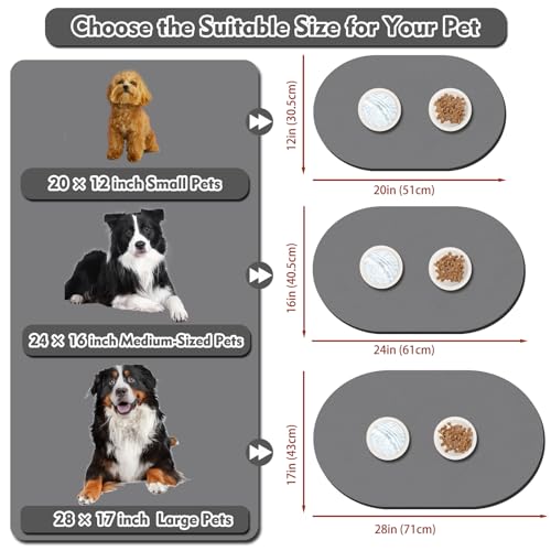 Pet Feeding Mat (20''x12'' / Dark Gray)