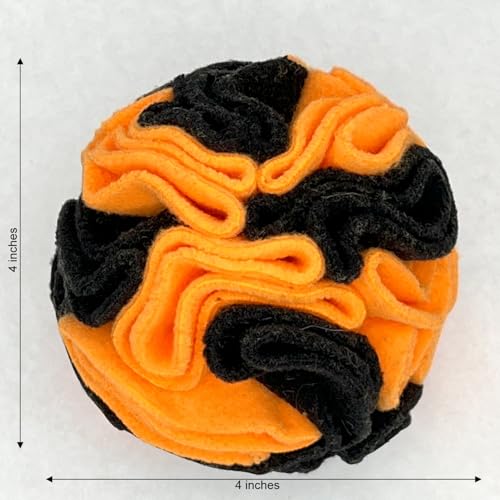 Puppy Small Breed Snuffle Dog Puzzle Ball Toy Orange and Black (Orange and Black / Small)