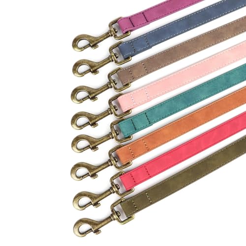 PU Leather Dog Leash for Small Dogs (Green / 3/4''x 4FT)
