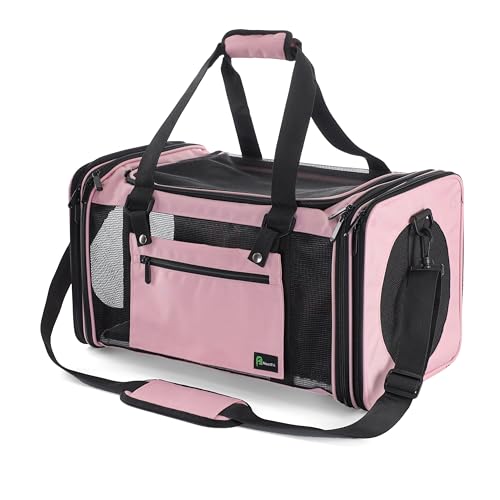 Soft Sided Pet Carrier for Cats Small Dogs of 15 Lbs Medium Pink (19.3"L x 11.3"W x 11.3"H / New-Pink)