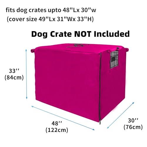 Dog Crate Cover 48 Inch Waterproof 600D Oxford with 1 (48.0"L x 30.0"W x 33.0"H / Pink Cover(only Cover))