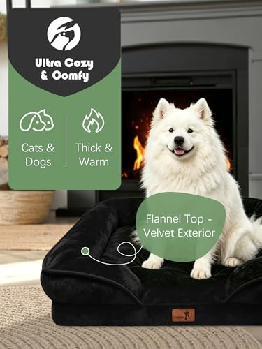 Orthopedic Dog Bed with Sides (38.0"L x 28.0"W x 6.5"Th / Black)