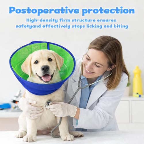 Soft Dog Cone Collar to Stop Licking After Surgery (Blue / XL)