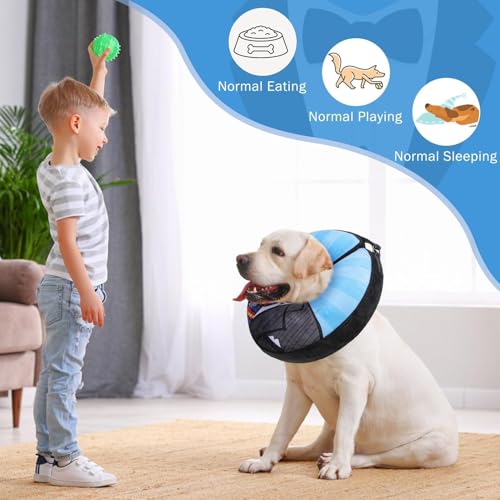 Dog Cone Alternative After Surgery for Small Medium Large Dogs (Black Suit / XL(Neck 18"-21"))