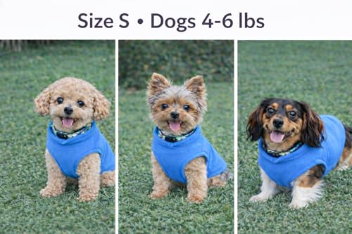 Dog Fleece Vest Sweater with Leash Ring (S (4-6lbs) / Blue)
