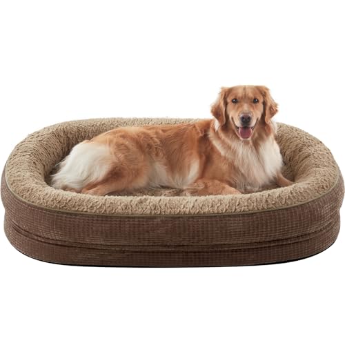 Orthopedic Dog Beds Large Sized Dog (Brown / 45"l X 32"w X 7.5"th)