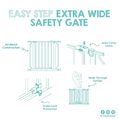 Safety 29" 49" Extra Wide Baby Gate (Platinum / 29-49"W x 30"H)