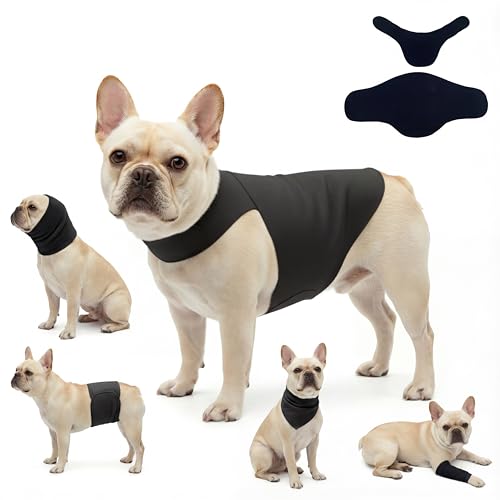Dog & Cat Surgery Recovery Suit and Anxiety Wrap (M / Black)