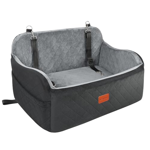 Dog Car Seat Up to 55lb (Black/Grey / Large)