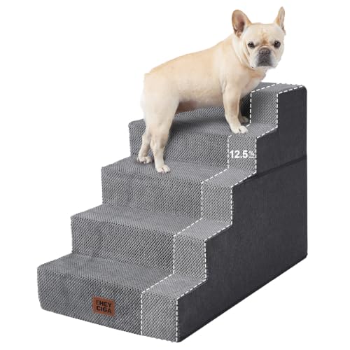 Dog Stairs for Bed 22.5" H (Grey / Extra Wide 17.7" x 35" x 22.5")