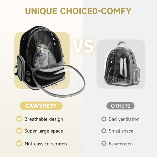 Cat Backpack Carrier Large Space Bubble Backpack up to 12lbs Black (Black)