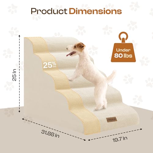 Dog Stairs Replacement Cover for 5 (Beige / Cover- 25"H)