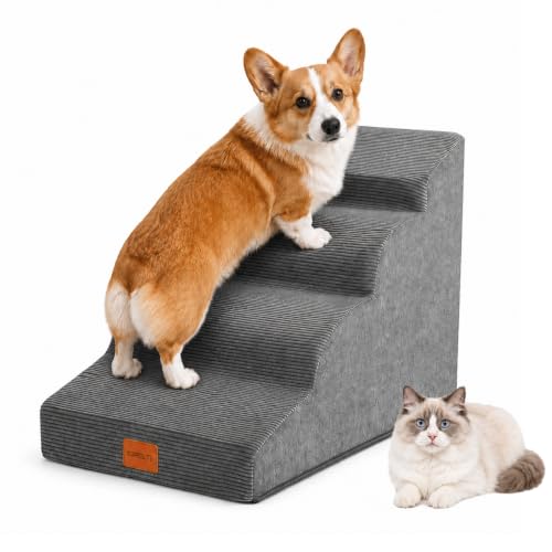 Dog Stairs for Small Dogs and Cats (Grey / 15.7x28.3x19.7in)