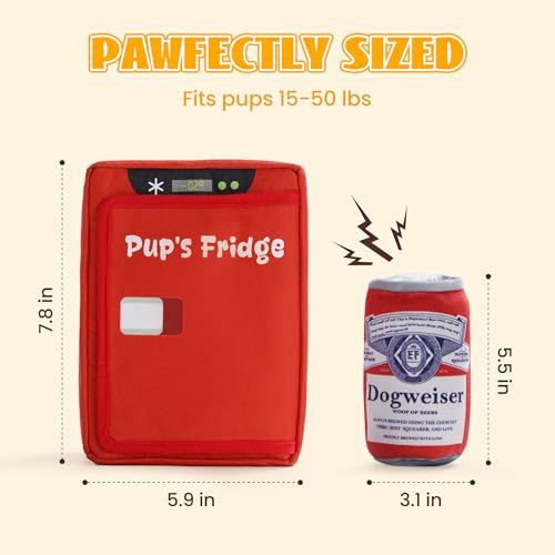 Squeaky Beer Dog Toys with a Fridge (Beer)