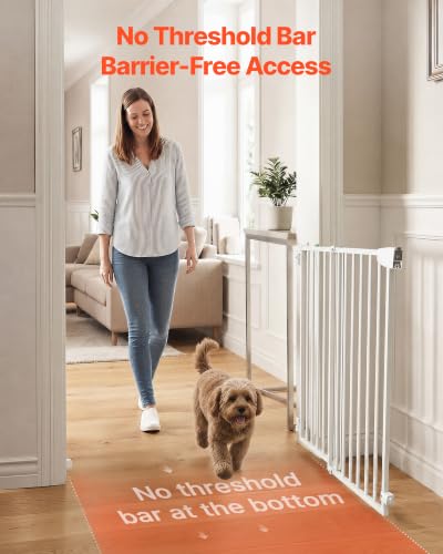 Pet Gate for Stairs (White / 28-43" Wide x 30" Tall)
