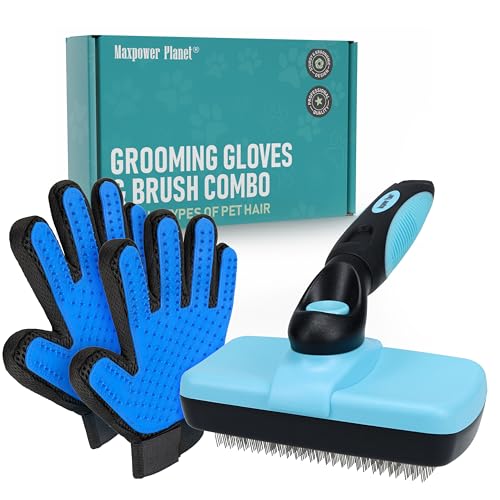 Pet Grooming Brush (C1 - Brush & Gloves / Large)