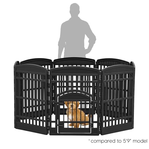 8 Panel Dog Playpen (8 Panel - 34" H / Black)